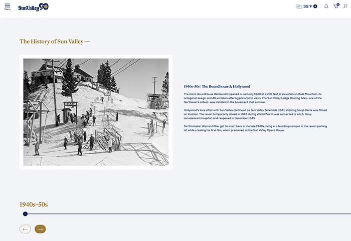 Sun Valley Timeline Component